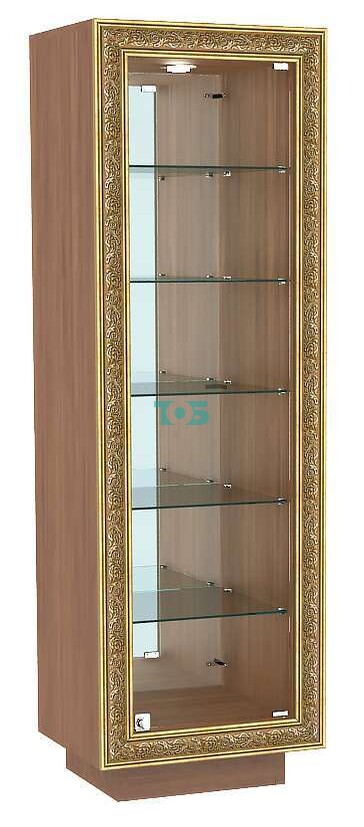 Низкая витрина малая с пятью полками и декором БАРОККО №503-ХП