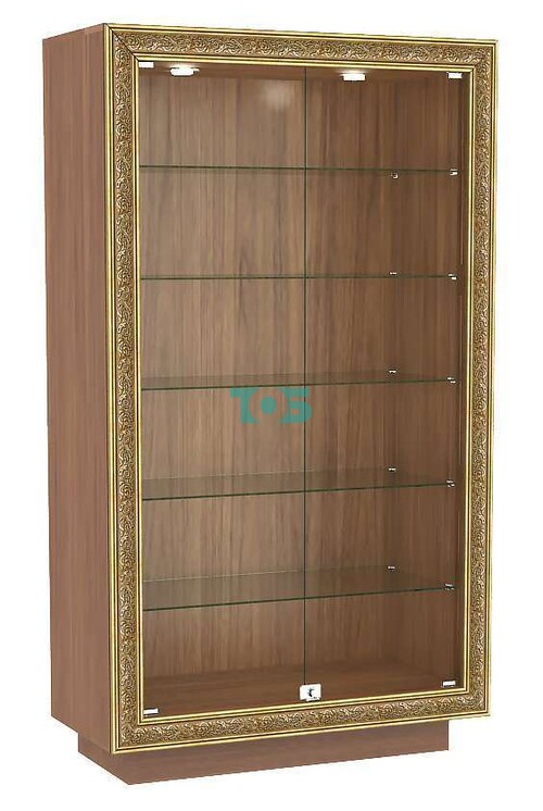 Низкая витрина с верхней подсветкой и декором БАРОККО №505-ХП