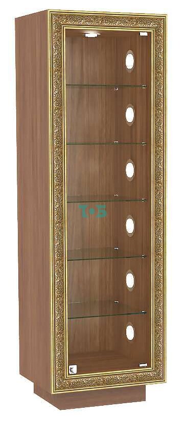 Низкая витрина с верхней и торцевой подсветкой декорированная БАРОККО №501С-ХП