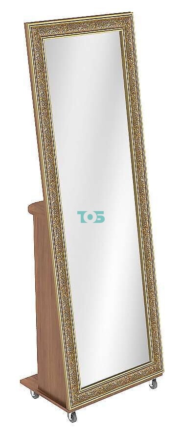 Зеркало напольное на колесах с декором №1