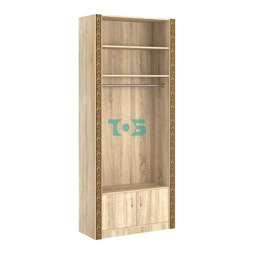 Торговый стенд для продажи одежды в стиле БАРОККО с двумя верхними полками №СТ-П-2