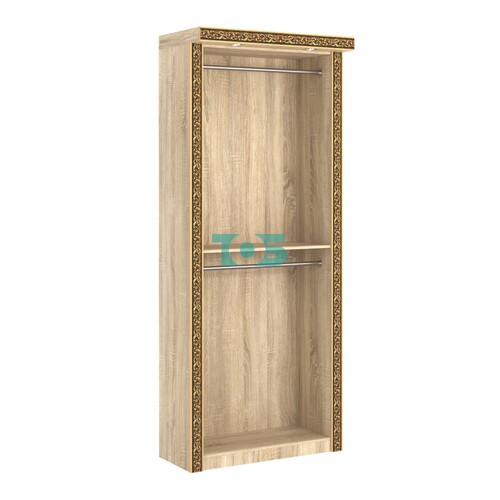 Торговый стенд для продажи одежды с хромирован- ными штангами, подсветкой и декором БАРОККО №СТП-С-1