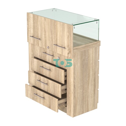 Торговый прилавок с утопленным фасадом прямоугольный №УФ-2-900