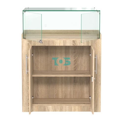 Торговый прилавок с утопленным фасадом и распашными дверками №УФ-3-900