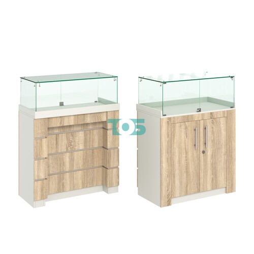 Торговый прилавок с утопленным фасадом и распашными дверками №УФ-3-900