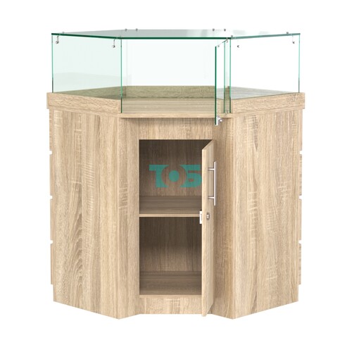 Торговый прилавок угловой внешний с утопленным фасадом №УФ-5