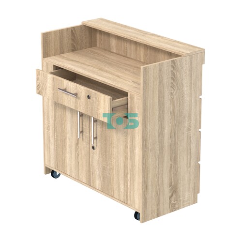 Торговый кассовый прилавок выкатной с утопленным фасадом №УФК-1-1