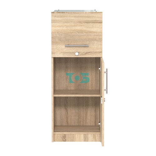 Торговый прилавок с утопленным фасадом и выдвижной зеркальной панелью №УФ-1-450