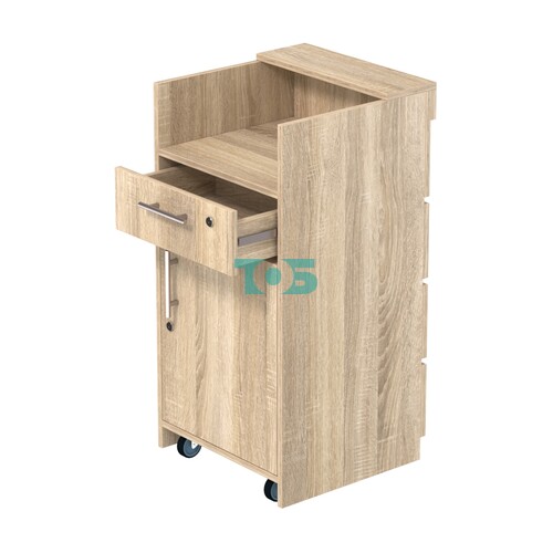 Торговый кассовый прилавок на колесах с утопленным фасадом №УФК-2-1