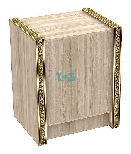 Недорогой торговый прилавок полностью глухой с декором серии БАРОККО №БА-ПЭ-5-600