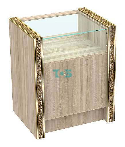 Недорогой торговый прилавок узкий с декором серии БАРОККО №БА-ПЭ-2-600