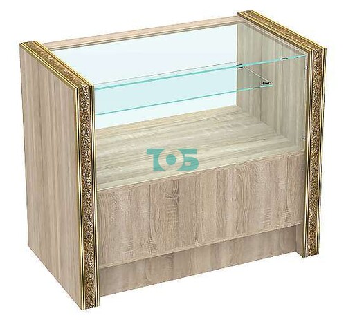 Недорогой торговый прилавок с одной полкой и декором серии БАРОККО №БА-ПЭ-3-900