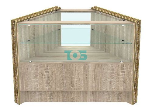 Недорогой торговый прилавок угловой с декором серии БАРОККО №БА-ПЭ-9