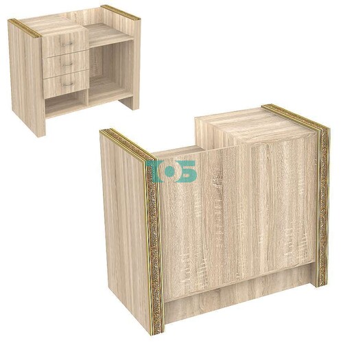 Недорогой торговый прилавок под кассу с декором серии БАРОККО №БА-ПЭК-02