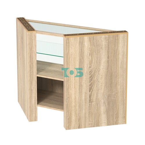 Недорогой прилавок угловой с декоративными молдингами №ПДМ-9