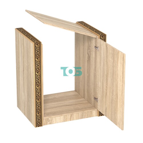 Недорогой прилавок-проход с декоративными молдингами №ПДМ-ПР-600