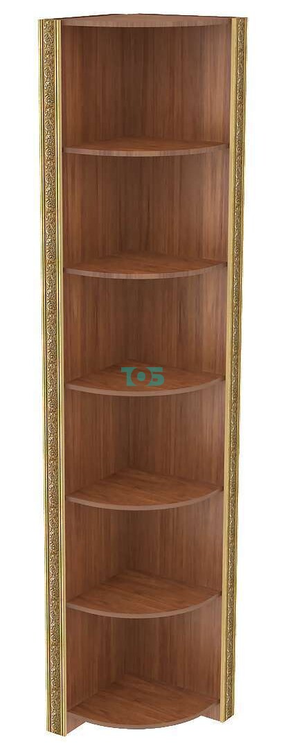 Торговый угловой стеллаж с закругленными полками и декором серии БАРОККО №БА-6В-400