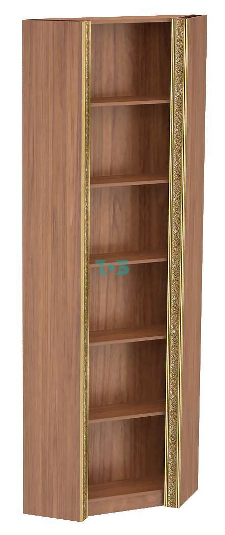 Торговый угловой стеллаж с пятью полками и декором серии БАРОККО №БА-5В-300