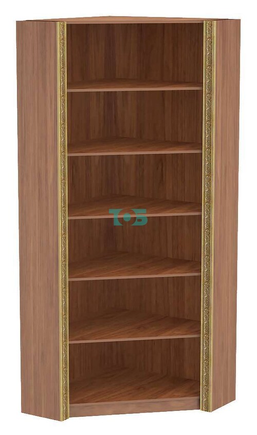 Торговый угловой стеллаж с вместительными полками и  декором серии БАРОККО №БА-5-2В-300