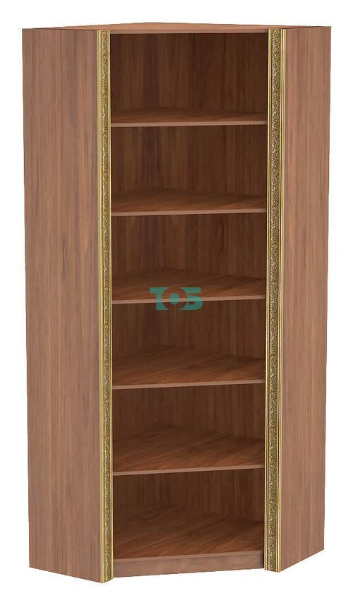 Торговый угловой стеллаж с торцами 400 мм и декором серии БАРОККО №БА-5-4В-400