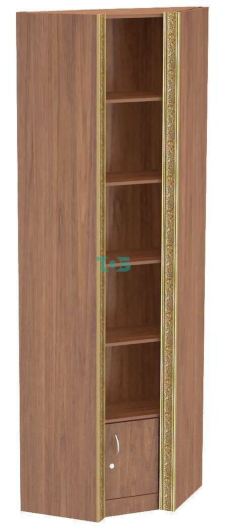 Торговый угловой стеллаж с дверкой и декором серии БАРОККО №БА-5ВН-400