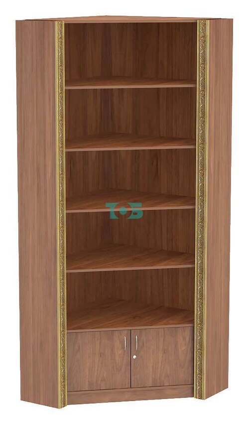 Торговый угловой стеллаж с декорированными торцами серии БАРОККО №БА-5-2ВН-300