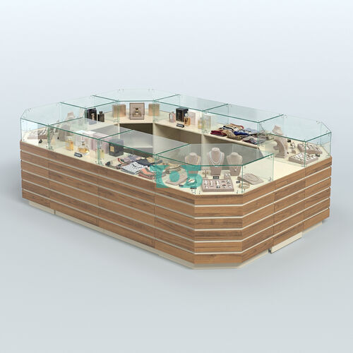 Торговый островок с высоким накопителем и декоративными накладками №3 (8, 64 кв.м)