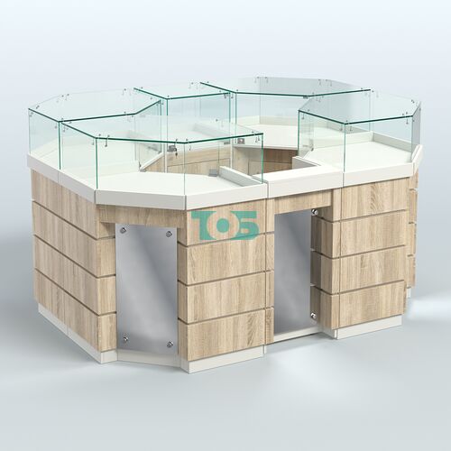 Торговый островок GOLD с зеркальным фасадом №1-1 (3,13 кв.м)