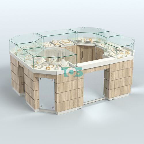 Торговый островок GOLD с зеркальным фасадом и дверками №3-1 (4,94 кв.м)