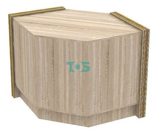 Недорогой торговый шестигранный прилавок с декором серии БАРОККО №БА-ПЭ-14