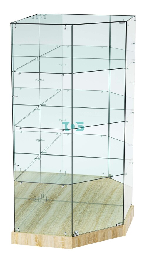 Витрина Хит продаж №17 (угловая пятигранная, закрытая, З/C - зеркало)