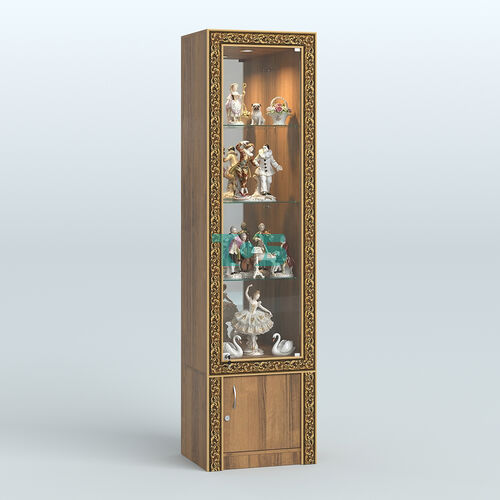 Витрина зеркальная с декором №ВБА-4