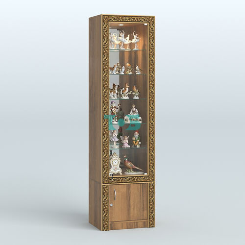 Витрина с декором и верхней подсветкой №ВБА-504