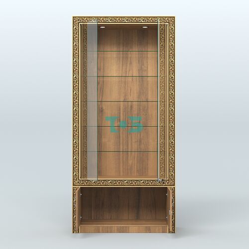 Витрина прямоугольная с декором №ВБА-501