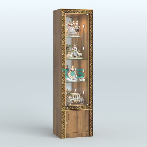 Витрина с декором и диодной подсветкой №ВБА-4С