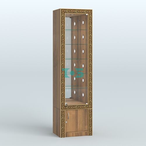 Витрина с декором и стеклянными полками №ВБА-504С