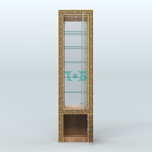 Витрина с декором и стеклянными полками №ВБА-504С