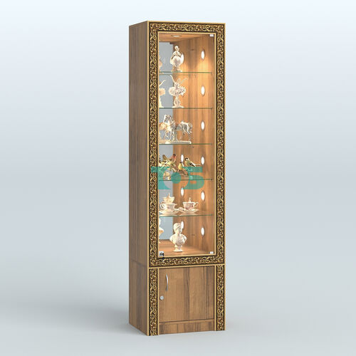 Витрина с декором и стеклянными полками №ВБА-504С