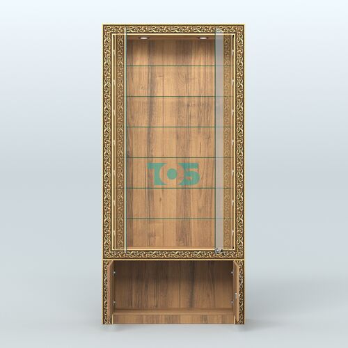 Витрина с декором и стеклянными дверками №ВБА-31С