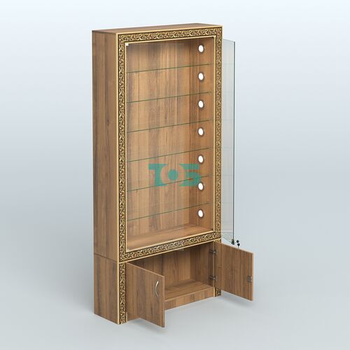 Витрина с декором и стеклянными дверками №ВБА-31С