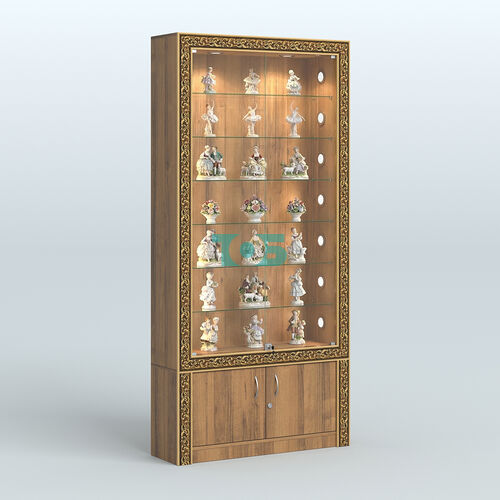 Витрина с декором и стеклянными дверками №ВБА-31С