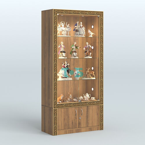 Витрина с декором и тумбой №ВБА-1С