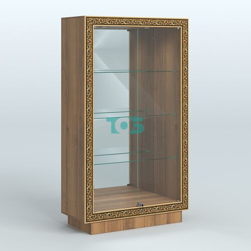 Низкая зеркальная витрина с декором НБА-7