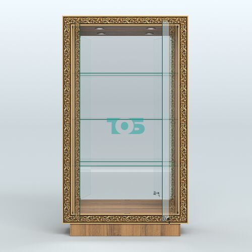 Низкая зеркальная витрина с декором НБА-7