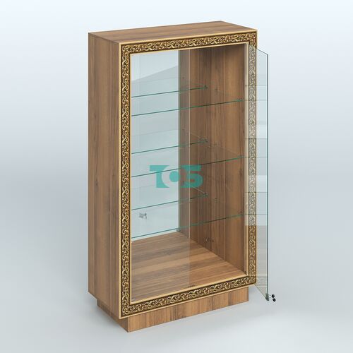 Низкая зеркальная витрина с декором НБА-7