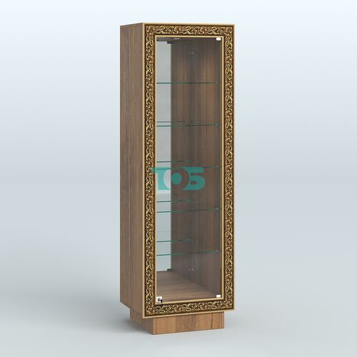 Низкая витрина с декором и пятью прозрачными полками НБА-503