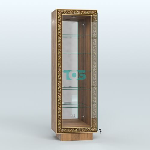 Низкая витрина с декором и пятью прозрачными полками НБА-503