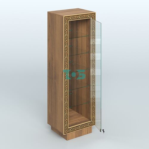 Низкая витрина с декором и пятью прозрачными полками НБА-503