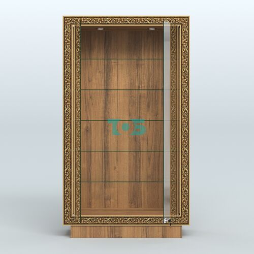 Низкая витрина с декором и прозрачными дверками НБА-505