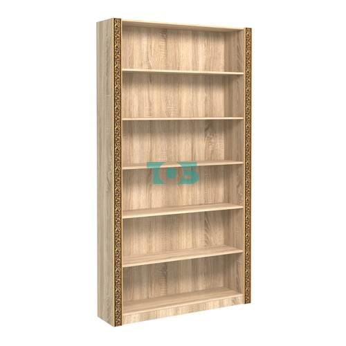 Торговый стеллаж с декором и полками из ДСП СБА-1-1В-300